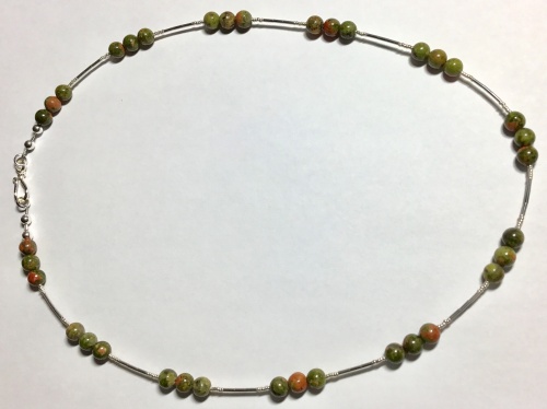 Unakite & Sterling Necklace